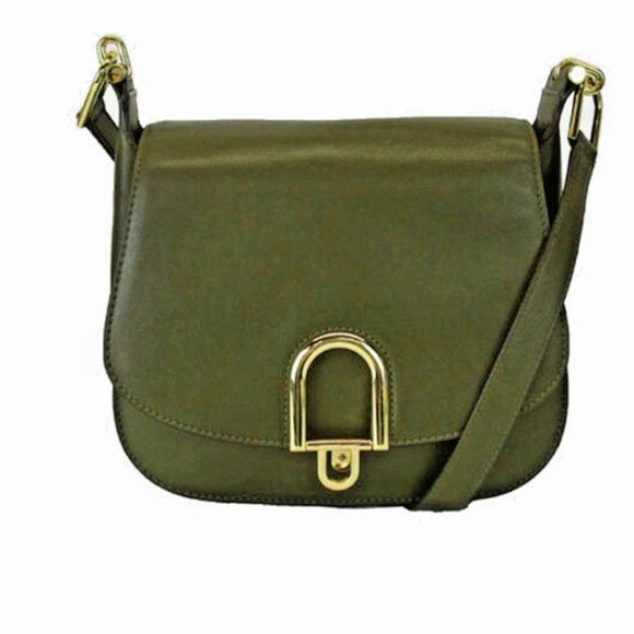 MICHAEL KORS Delfina Olive Green Saddlebag Crossbody. NWOT - Picture 1 of 10
